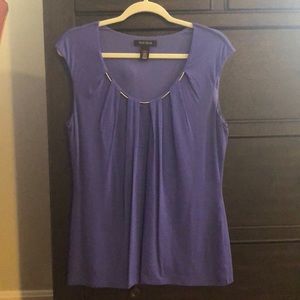 Periwinkle blue top with gold detail